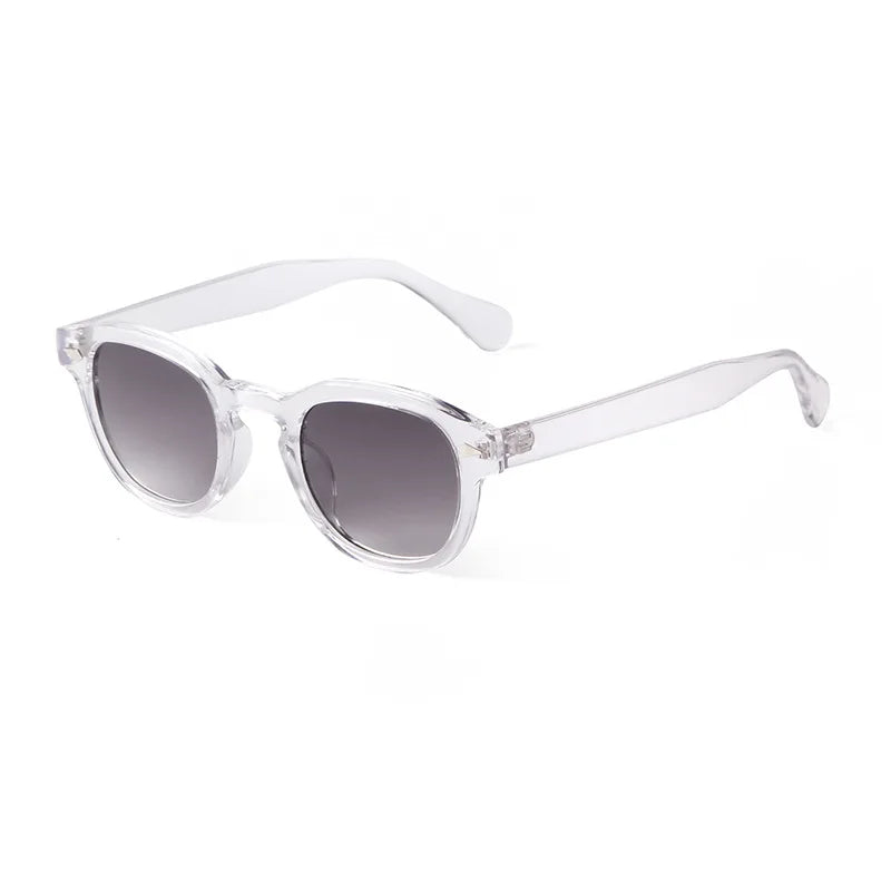 Vintage Fashion Shell Round Sunglasses Women Men 2024 Brand Design Retro Rivet Yellow Blue Lens Square Sun Glasses Female UV400