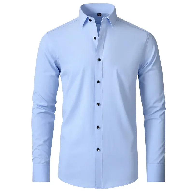 Four sided elastic shirt for men's shirt, multi-color non ironing, wrinkle resistant, simple business dress, casual shirt