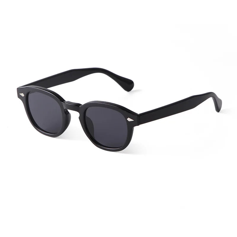 Vintage Fashion Shell Round Sunglasses Women Men 2024 Brand Design Retro Rivet Yellow Blue Lens Square Sun Glasses Female UV400