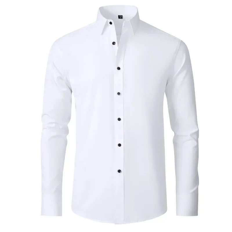 Four sided elastic shirt for men's shirt, multi-color non ironing, wrinkle resistant, simple business dress, casual shirt