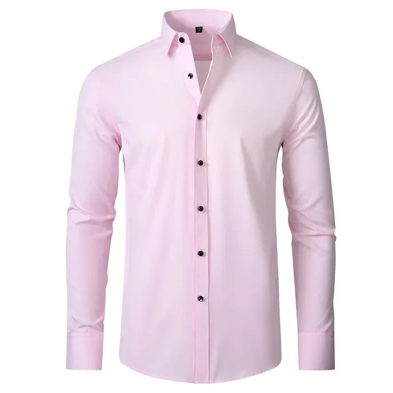Four sided elastic shirt for men's shirt, multi-color non ironing, wrinkle resistant, simple business dress, casual shirt