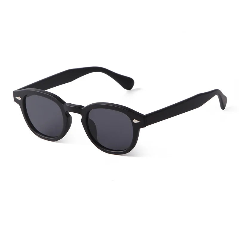 Vintage Fashion Shell Round Sunglasses Women Men 2024 Brand Design Retro Rivet Yellow Blue Lens Square Sun Glasses Female UV400
