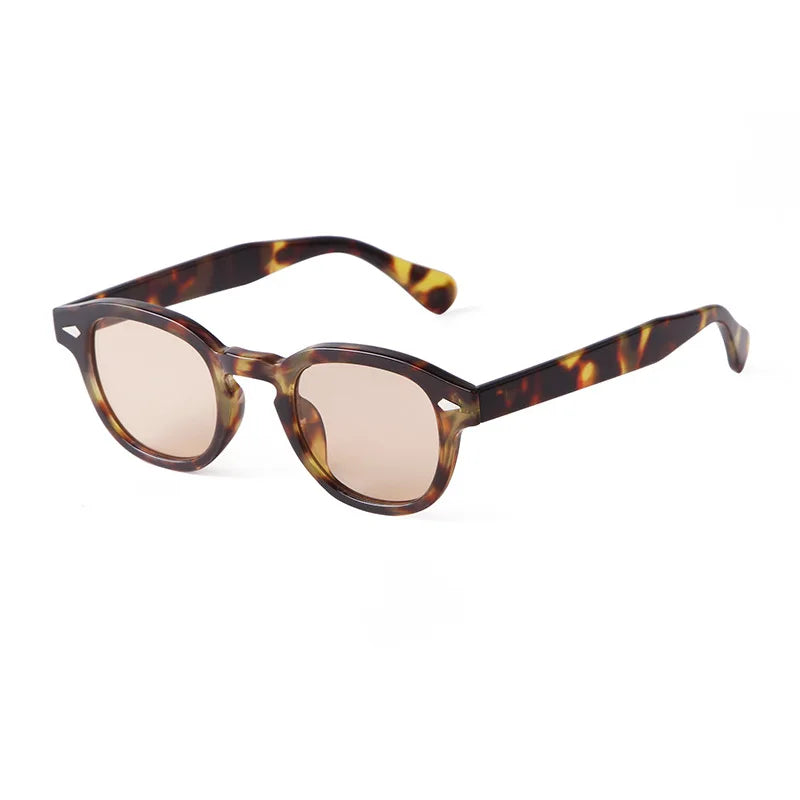 Vintage Fashion Shell Round Sunglasses Women Men 2024 Brand Design Retro Rivet Yellow Blue Lens Square Sun Glasses Female UV400